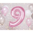 Nummer Light Pink Rosa Nummer 9 Folienballon 92 cm