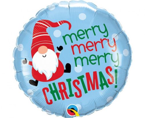 Merry Christmas Gnome Folienballon 46 cm