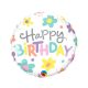 Happy Birthday Retro Daisies Folienballon 46 cm