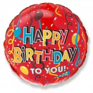 Geburtstag Streamers Happy Birthday Folienballon 46 cm (WP)