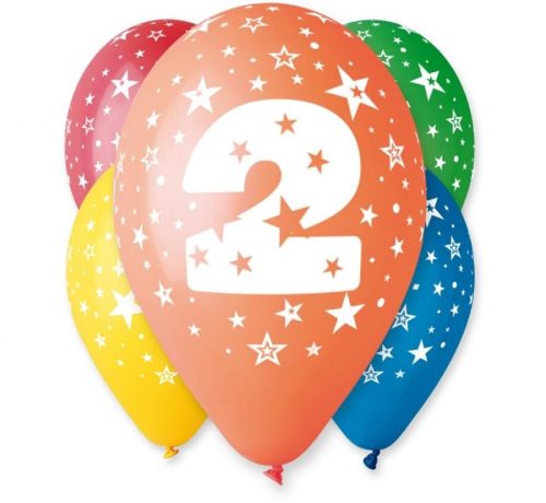 Happy Birthday 2 Star Ballon, Luftballon 5 Stück 12 inch (30cm)