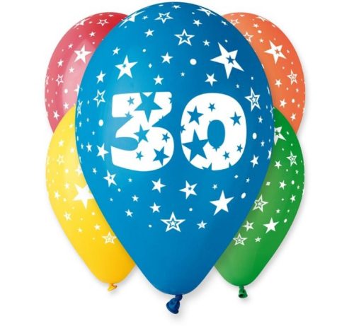 Geburtstag Star Happy Birthday 30 Luftballons, 5-teiliges Set 12 Zoll (30cm)