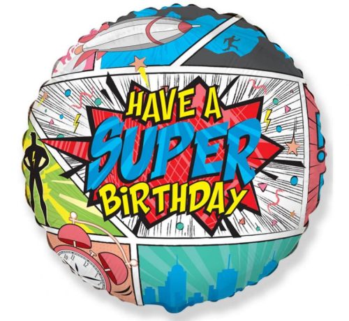 Super Birthday Comic Folienballon 46 cm ((WP)))