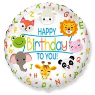   Geburtstag Animals Tierischer Happy Birthday Folienballon 46 cm (WP)