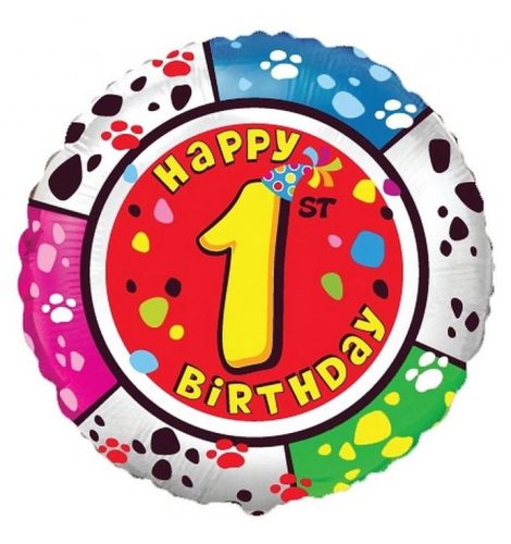 Happy Birthday 1 Pattern Folienballon 48 cm