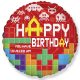Geburtstag Bricks Lego gemustertes Happy Birthday Folienballon 48 cm