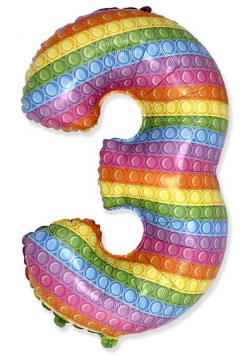 Nummer Pop It Nummer 3 Folienballon 69 cm (WP)