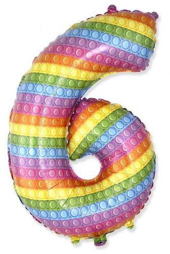 Nummer Pop It Zahl 6 Folienballon 69 cm (WP)