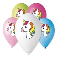 Einhorn Einhorn Mehrfarbig, Ballon, 5 Stk 12 inch (30cm)