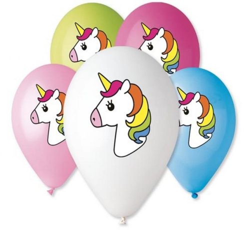 Unicorn Multicolor, Einhorn Ballon, Luftballon 5 Stück 12 Zoll (30cm)
