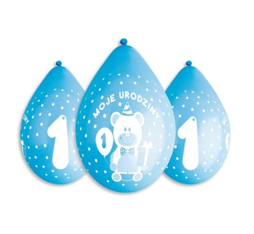 Geburtstag Blauer 1. Geburtstags-Hängeballon, 5 Stk 12 Zoll (30 cm)