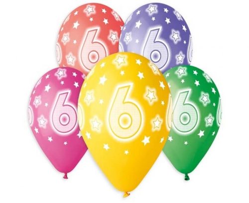 Happy Birthday 6 Star Ballon, Luftballon 5 Stück 13 inch (33 cm)