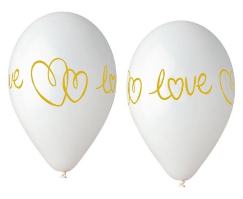 Liebe White Ballon, Luftballon 5 Stück 13 Zoll (33 cm)