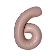Nummer Vintage Matt Pink Folienballon Zahl 6, 76 cm (WP)