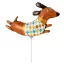 Tiere Checked Dackel Folienballon 69 cm (WP)