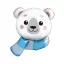 Schildkröte Blue Scarf Eisbär Folienballon 78 cm (WP)
