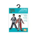 Halloween Skeleton Wende Skelett und Clown Kostüm 130/140 cm