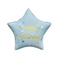 Geburtstag Matt Blue Happy Birthday Sternfolienballon 44 cm