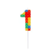  Farbe Pick Blocks Bausteinkerze Nummer für Kuchen, Zahlenkerze 1