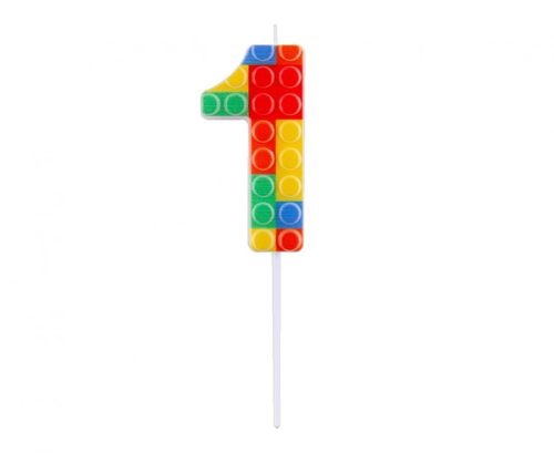 Farbe Pick Blocks Bausteinkerze Nummer für Kuchen, Zahlenkerze 1