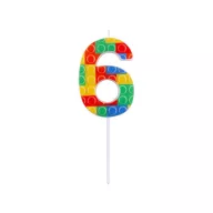 Farbe Pick Blocks Bausteinkerze für Kuchen, Zahlenkerze 6