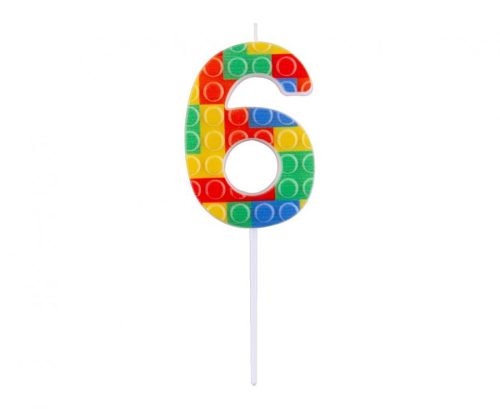 Farbe Pick Blocks Bausteinkerze für Kuchen, Zahlenkerze 6