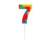 Farbe Pick Blocks Baustein Nummer 7 Kuchenkerze, Zahlenkerze
