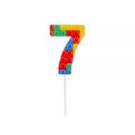 Farbe Pick Blocks Baustein Nummer 7 Kuchenkerze, Zahlenkerze