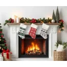 Weihnachten White Schneeflocke Kaminstrumpf, Stiefel 41 cm
