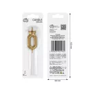 Nummer Champagne Crown Goldene Zahl 0 Kerze, Tortenkerze 6 cm