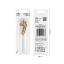 Nummer Champagne Crown Goldene Zahl 7 Kerze, Tortenkerze 6 cm