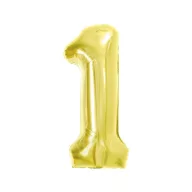 Nummer Light Gold Gold Folienballon Zahl 1, 85 cm