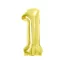 Nummer Light Gold Gold Folienballon Zahl 1, 85 cm
