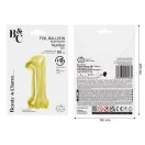 Nummer Light Gold Gold Folienballon Zahl 1, 85 cm