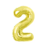 Nummer Light Gold Goldene Folienballon Zahl 2, 85 cm