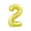 Nummer Light Gold Goldene Folienballon Zahl 2, 85 cm