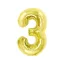 Nummer Light Gold Goldene Folienballon Zahl 3 85 cm