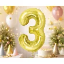 Nummer Light Gold Goldene Folienballon Zahl 3 85 cm