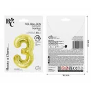 Nummer Light Gold Goldene Folienballon Zahl 3 85 cm