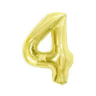 Nummer Light Gold Goldene Folienballon Zahl 4, 85 cm