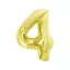 Nummer Light Gold Goldene Folienballon Zahl 4, 85 cm
