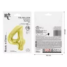 Nummer Light Gold Goldene Folienballon Zahl 4, 85 cm