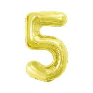 Nummer Light Gold Goldene 5 Nummer Folienballon 85 cm