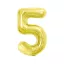 Nummer Light Gold Goldene 5 Nummer Folienballon 85 cm