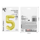 Nummer Light Gold Goldene 5 Nummer Folienballon 85 cm