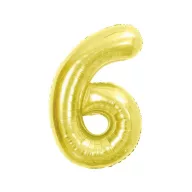 Nummer Light Gold Goldene Folienballon Nummer 6, 85 cm