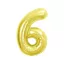 Nummer Light Gold Goldene Folienballon Nummer 6, 85 cm