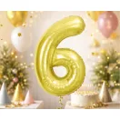Nummer Light Gold Goldene Folienballon Nummer 6, 85 cm