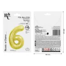 Nummer Light Gold Goldene Folienballon Nummer 6, 85 cm
