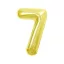 Nummer Light Gold Goldene Folienballon Zahl 7, 85 cm